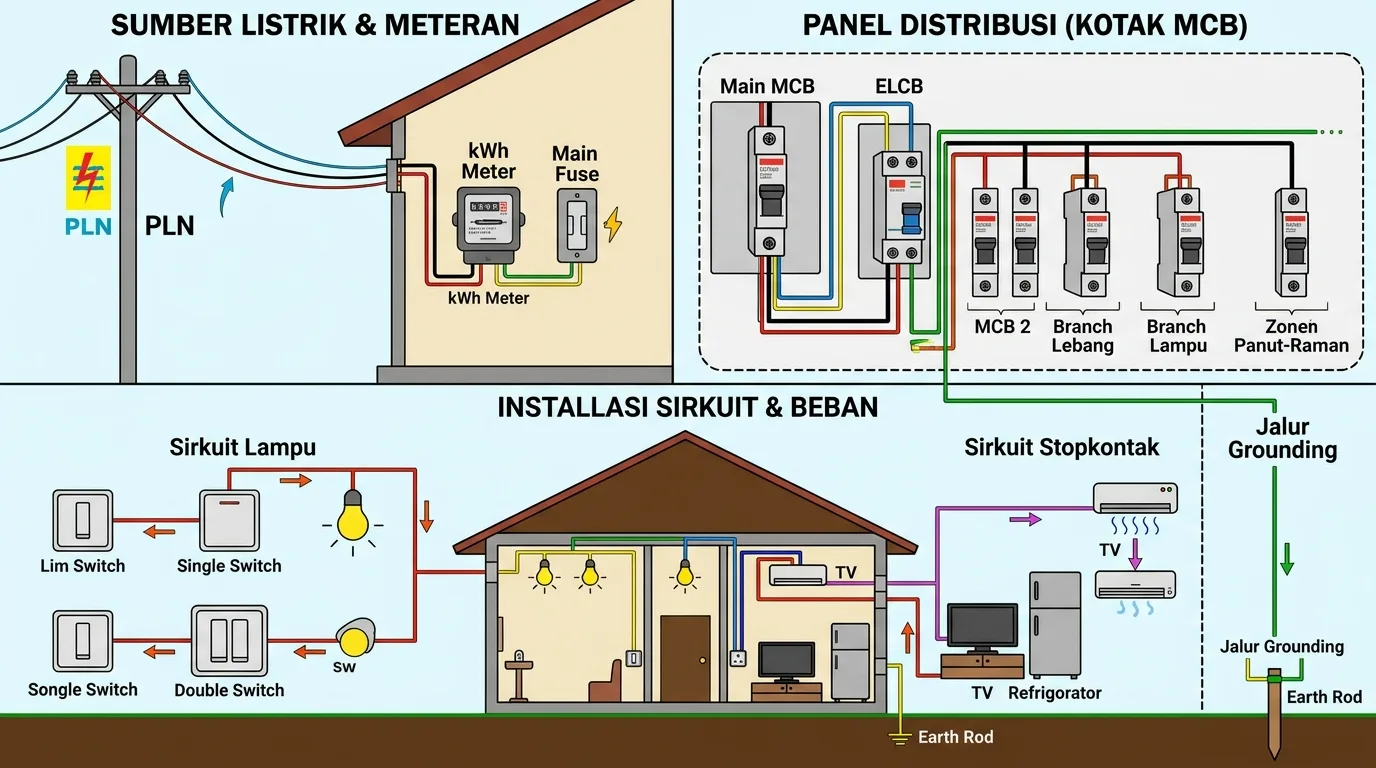 Instalasi Panel Daya Gedung Komersial